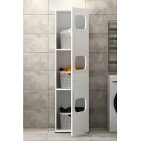 Szafka na pralkę i suszarkę z wysuwaną półką na pranie, BIAŁA + szafka boczna