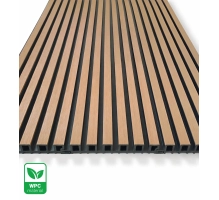 Panel elewacyjny WPC TWIX SLIM, JASNY DĄB z czarnymi fugami, 6 wąskich listew (0,64 m²)