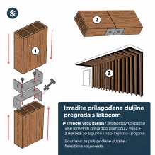 WPC fasadni lamel LT-04A, 3D žitni les, AURORA, 100x50x2900 mm