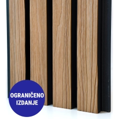 Panel elewacyjny WPC TEAK/CZARNY, faktura drewna 2K26, 219x2900 mm, dwukolorowy (0,63 m²)