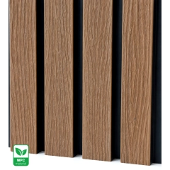 Deska Kompozytowa Lamelowa DARK TEAK/CZARNY, 219x2900 mm, faktura falista, half co-extrusion (0,63 m²)