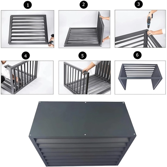 Osłona klimatyzatora zewnętrznego, antracyt, 120x150x80 cm