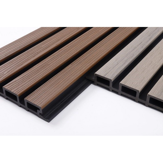 Deska Kompozytowa Lamelowa DARK TEAK/CZARNY, 219x2900 mm, faktura falista, half co-extrusion (0,63 m²)