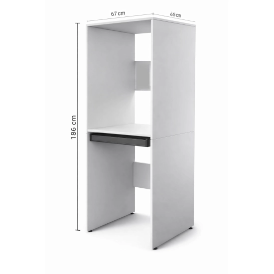 Szafka pod pralkę i suszarkę z wysuwaną półką, czarna