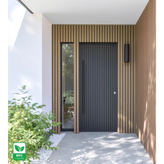 Panel elewacyjny WPC, 219x2900 mm, dwa kolory, JASNY DĄB & CZARNY (0,63 m²)