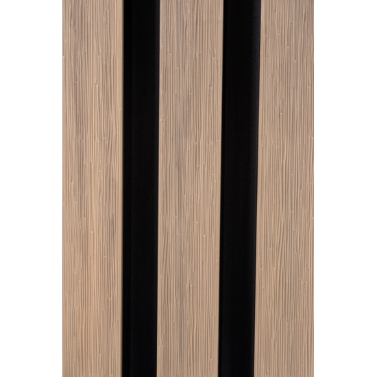Panel elewacyjny WPC, 223x26x2900 mm, JASNY DĄB z czarnymi fugami, 6 kratek (0,64 m²)
