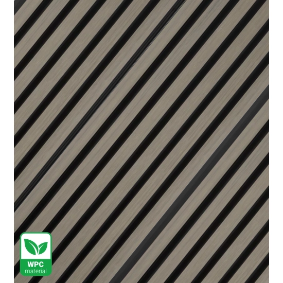 WPC fasadni panel, 223x26x2900 mm, SIVO s črnimi fugami, 6 rešetk (0,64 m²)