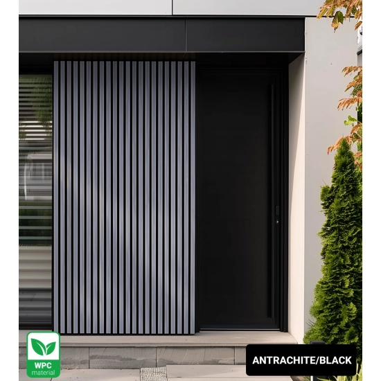 Deska Kompozytowa Lamelowa SZARY/CZARNY, 219x2900 mm, faktura falista, half co-extrusion (0,63 m²)